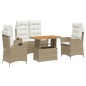 vidaXL Set de comedor jardín con cojines 4 pzas ratán sintético beige vidaXL Set de comedor jardín con cojines 4 pzas ratán sintético beige