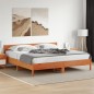 vidaXL Estructura cama con cabecero madera pino marrón cera 180x200 cm vidaXL Estructura cama con cabecero madera pino marrón cera 180x200 cm