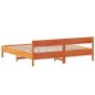 vidaXL Estructura cama con cabecero madera pino marrón cera 180x200 cm vidaXL Estructura cama con cabecero madera pino marrón cera 180x200 cm