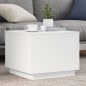 vidaXL Mesa de centro con luces LED blanco 50x50x40 cm vidaXL Mesa de centro con luces LED blanco 50x50x40 cm