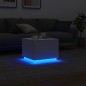 vidaXL Mesa de centro con luces LED blanco 50x50x40 cm vidaXL Mesa de centro con luces LED blanco 50x50x40 cm