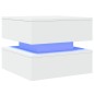 vidaXL Mesa de centro con luces LED blanco 50x50x40 cm vidaXL Mesa de centro con luces LED blanco 50x50x40 cm