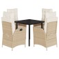 vidaXL Set comedor de jardín 5 pzas con cojines ratán sintético beige vidaXL Set comedor de jardín 5 pzas con cojines ratán sintético beige