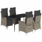 vidaXL Set comedor de jardín 5 piezas con cojines ratán sintético gris vidaXL Set comedor de jardín 5 piezas con cojines ratán sintético gris