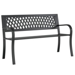 vidaXL Banco de jardín acero negro 120 cm