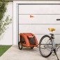 vidaXL Remolque de bicicleta mascotas hierro tela Oxford naranja vidaXL Remolque de bicicleta mascotas hierro tela Oxford naranja
