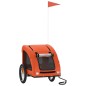 vidaXL Remolque de bicicleta mascotas hierro tela Oxford naranja vidaXL Remolque de bicicleta mascotas hierro tela Oxford naranja