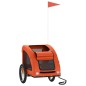 vidaXL Remolque de bicicleta mascotas hierro tela Oxford naranja vidaXL Remolque de bicicleta mascotas hierro tela Oxford naranja