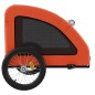 vidaXL Remolque de bicicleta mascotas hierro tela Oxford naranja vidaXL Remolque de bicicleta mascotas hierro tela Oxford naranja