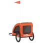 vidaXL Remolque de bicicleta mascotas hierro tela Oxford naranja vidaXL Remolque de bicicleta mascotas hierro tela Oxford naranja