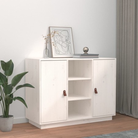 vidaXL Aparador madera maciza de pino blanco 100x40x75 cm