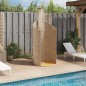 vidaXL Ducha de exterior ratán PE y acacia beige 100x100x241,5 cm