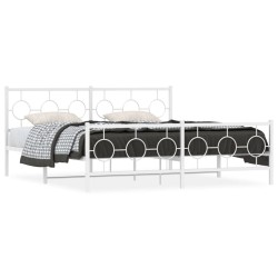 vidaXL Estructura cama metal con cabecero y pie cama blanco 183x213 cm
