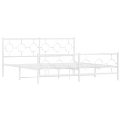 vidaXL Estructura cama metal con cabecero y pie cama blanco 183x213 cm