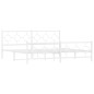 vidaXL Estructura cama metal con cabecero y estribo blanco 200x200 cm vidaXL Estructura cama metal con cabecero y estribo blanco 200x200 cm