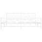 vidaXL Estructura cama metal con cabecero y estribo blanco 200x200 cm vidaXL Estructura cama metal con cabecero y estribo blanco 200x200 cm