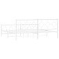 vidaXL Estructura cama metal con cabecero y estribo blanco 200x200 cm vidaXL Estructura cama metal con cabecero y estribo blanco 200x200 cm