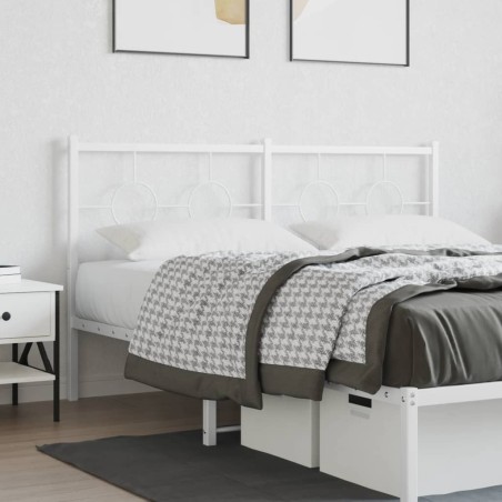 vidaXL Cabecero de metal blanco 150 cm