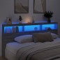 vidaXL Cabecero de cama con luz LED gris Sonoma 220x17x102 cm