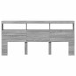 vidaXL Cabecero de cama con luz LED gris Sonoma 220x17x102 cm