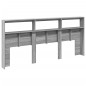 vidaXL Cabecero de cama con luz LED gris Sonoma 220x17x102 cm