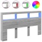 vidaXL Cabecero de cama con luz LED gris Sonoma 180x17x102 cm vidaXL Cabecero de cama con luz LED gris Sonoma 180x17x102 cm