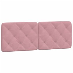 vidaXL Cabecero de cama acolchado terciopelo rosa 140 cm