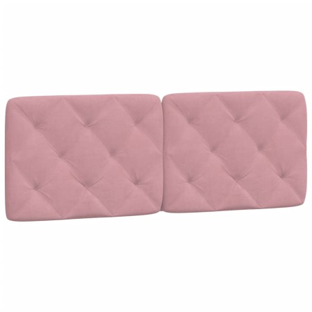 vidaXL Cabecero de cama acolchado terciopelo rosa 140 cm