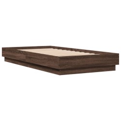 vidaXL Estructura de cama madera de ingeniería roble marrón 75x190 cm
