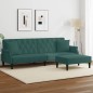 vidaXL Sofá cama 2 plazas y almohadas taburete terciopelo verde oscuro vidaXL Sofá cama 2 plazas y almohadas taburete terciopelo verde oscuro