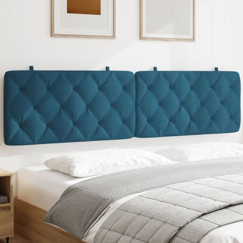vidaXL Cabecero de cama acolchado terciopelo azul 200 cm vidaXL Cabecero de cama acolchado terciopelo azul 200 cm