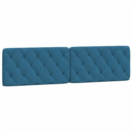vidaXL Cabecero de cama acolchado terciopelo azul 200 cm
