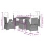 vidaXL Set comedor de jardín 5 piezas con cojines ratán sintético gris vidaXL Set comedor de jardín 5 piezas con cojines ratán sintético gris