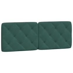 vidaXL Cabecero de cama acolchado terciopelo verde oscuro 140 cm