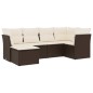 vidaXL Set sofás de jardín 6 piezas y cojines ratán sintético marrón vidaXL Set sofás de jardín 6 piezas y cojines ratán sintético marrón