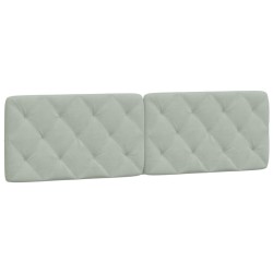 vidaXL Cabecero de cama acolchado terciopelo gris claro 180 cm