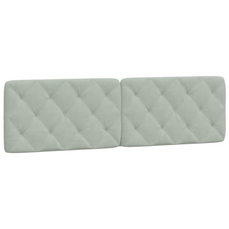 vidaXL Cabecero de cama acolchado terciopelo gris claro 180 cm
