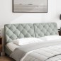 vidaXL Cabecero de cama acolchado terciopelo gris claro 180 cm vidaXL Cabecero de cama acolchado terciopelo gris claro 180 cm