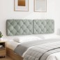 vidaXL Cabecero de cama acolchado terciopelo gris claro 180 cm vidaXL Cabecero de cama acolchado terciopelo gris claro 180 cm