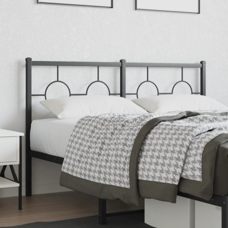 vidaXL Cabecero de metal negro 135 cm