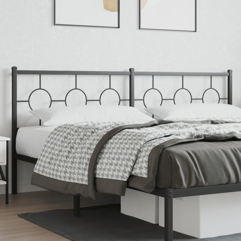 vidaXL Cabecero de metal negro 200 cm vidaXL Cabecero de metal negro 200 cm