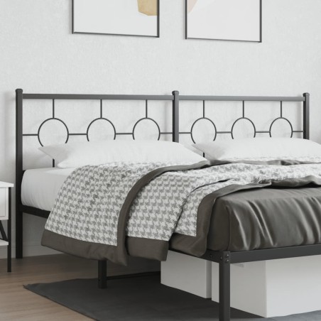 vidaXL Cabecero de metal negro 200 cm
