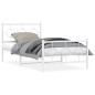 vidaXL Estructura cama metal cabecero y estribo blanca 100x190 cm vidaXL Estructura cama metal cabecero y estribo blanca 100x190 cm