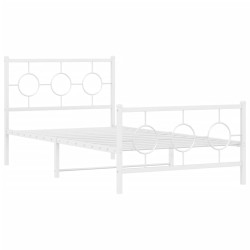 vidaXL Estructura cama metal cabecero y estribo blanca 100x190 cm