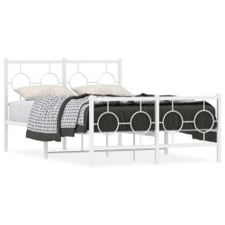 vidaXL Estructura cama metal con cabecero y estribo blanco 120x200 cm