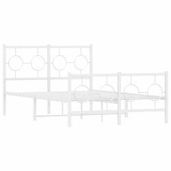 vidaXL Estructura cama metal con cabecero y estribo blanco 120x200 cm
