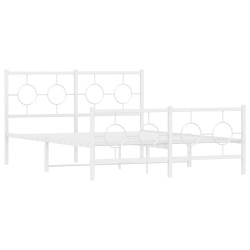 vidaXL Estructura cama metal cabecero y estribo blanco 140x190 cm