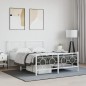 vidaXL Estructura cama metal cabecero y estribo blanco 140x190 cm vidaXL Estructura cama metal cabecero y estribo blanco 140x190 cm