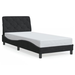 vidaXL Estructura de cama con luces LED terciopelo negro 80x200 cm