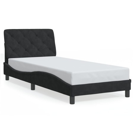 vidaXL Estructura de cama con luces LED terciopelo negro 80x200 cm